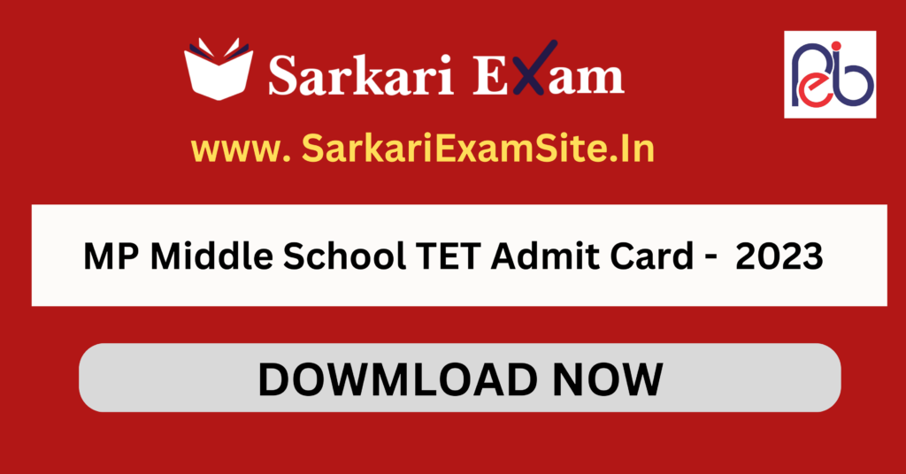 MP Middle TET Admit Card