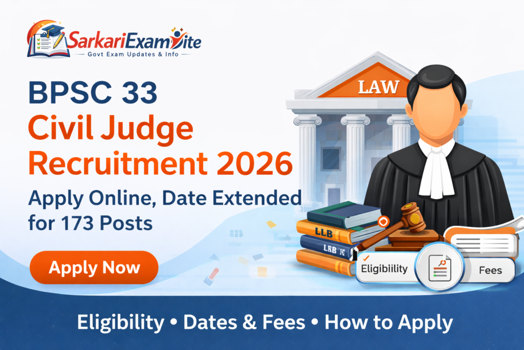 BPSC 33 Civil Judge Recruitment 2026
