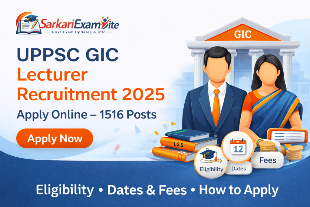UPPSC GIC Lecturer Recruitment 2025